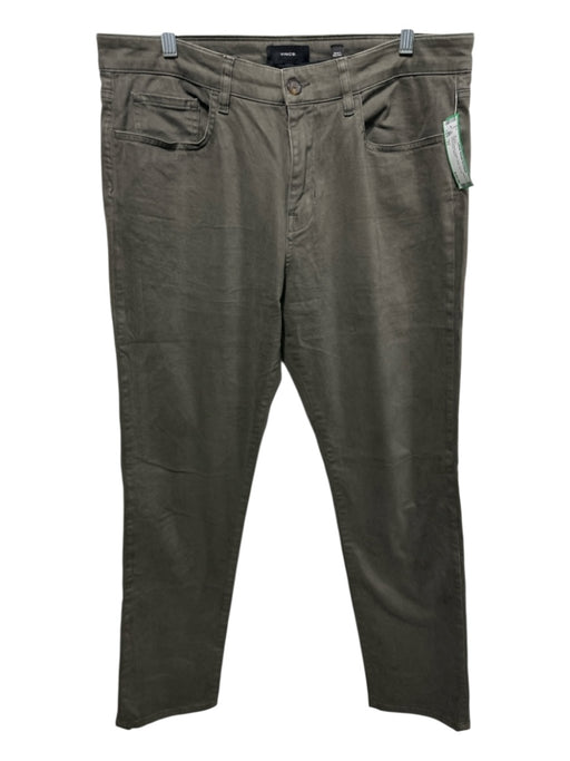 Vince Size 33 Olive Green Cotton Solid Zip Fly Men's Pants Olive Green / 33