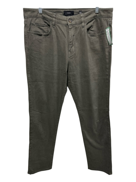 Vince Size 33 Olive Green Cotton Solid Zip Fly Men's Pants Olive Green / 33