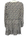 Veronica Beard Size 6 cream, navy & brown Silk Long Sleeve V Neck Dress cream, navy & brown / 6