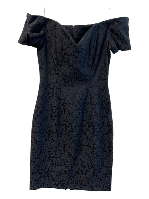 All That Jazz Size Est M Black Cotton Blend Off Shoulder Zip Back Dress Black / Est M