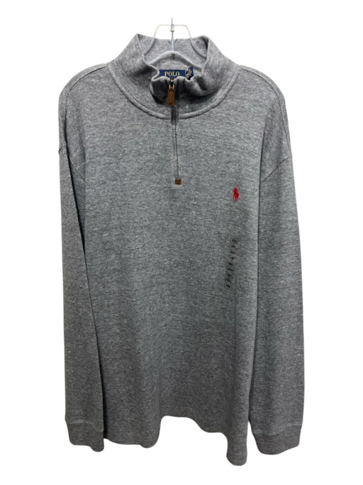 Polo Ralph Lauren NWT Size XXL Gray Cotton Quarter Zip Men's Sweater Gray / XXL