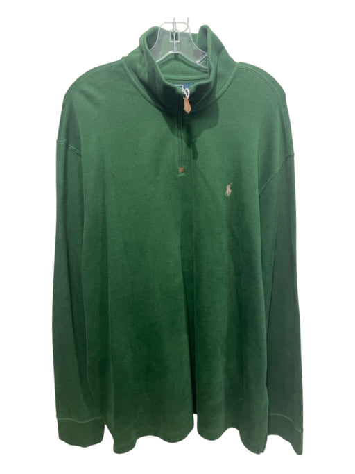 Polo Ralph Lauren NWT Size XXL Green Cotton Quarter Zip Men's Sweater Green / XXL