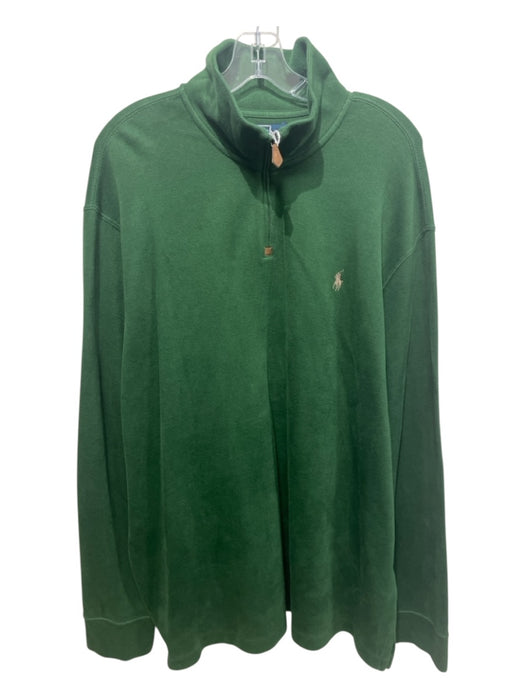 Polo Ralph Lauren NWT Size XXL Green Cotton Quarter Zip Men's Sweater Green / XXL