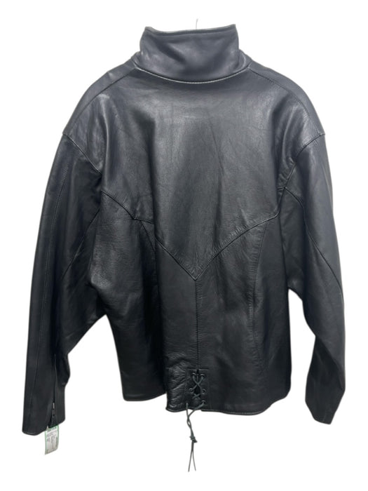 No Brand Size XXL Black Leather Zip Up Zip Pockets Men's Jacket Black / XXL