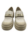 Christian Dior Shoe Size 8 White & Cream Leather & Rubber Block Heel Loafers White & Cream / 8