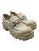 Christian Dior Shoe Size 8 White & Cream Leather & Rubber Block Heel Loafers White & Cream / 8