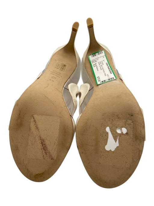 Stuart Weitzman Shoe Size 8.5 White Satin Ankle Buckle Strappy Stiletto Sandals White / 8.5