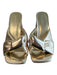 Open Edit Shoe Size 8 Gold Manmade Material Block Heel Slip On Open Toe Shoes Gold / 8