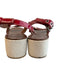 Prada Shoe Size 38 1/2 Red Leather Platform Open Toe Ankle Strap Wedge Shoes Red / 38 1/2