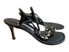 Manolo Blahnik Shoe Size 39 Black Leather Thong Strap Stiletto Shoes Black / 39