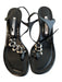 Manolo Blahnik Shoe Size 39 Black Leather Thong Strap Stiletto Shoes Black / 39