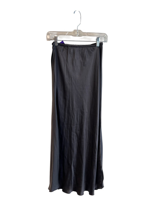 Milio Milano by Venti 6 Size Medium Dark Gray Viscose Elastic Waist Maxi Skirt Dark Gray / Medium