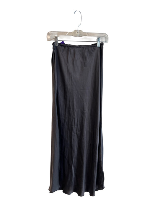 Milio Milano by Venti 6 Size Medium Dark Gray Viscose Elastic Waist Maxi Skirt Dark Gray / Medium