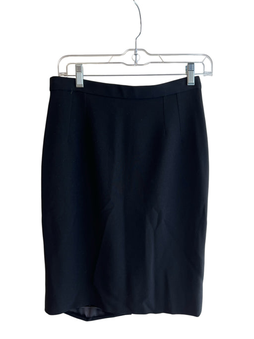 Dolce & Gabbana Size 42 Black Viscose Blend Back Zip Knee Length Skirt Black / 42
