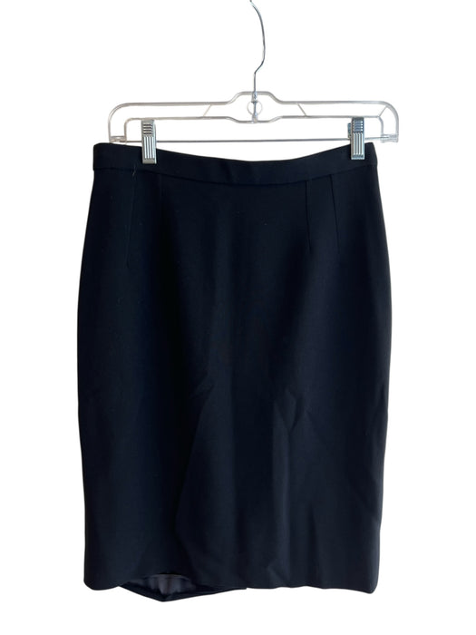 Dolce & Gabbana Size 42 Black Viscose Blend Back Zip Knee Length Skirt Black / 42