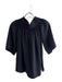 Theory Size P Black Silk Satin Elastic Neck Half Sleeve Top Black / P