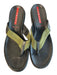 Prada Shoe Size 38.5 Black & Green Leather & Manmade Thong Strap Platform Shoes Black & Green / 38.5