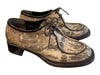 Prada Shoe Size 37.5 Brown Leather Reptile Almond Toe Lace Up Loafer Shoes Brown / 37.5