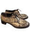 Prada Shoe Size 37.5 Brown Leather Reptile Almond Toe Lace Up Loafer Shoes Brown / 37.5