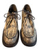 Prada Shoe Size 37.5 Brown Leather Reptile Almond Toe Lace Up Loafer Shoes Brown / 37.5