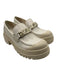 Christian Dior Shoe Size 8 White & Cream Leather & Rubber Block Heel Loafers White & Cream / 8
