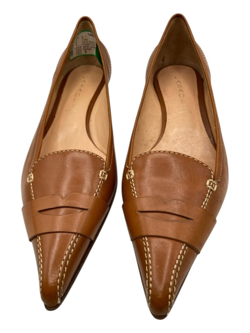 Casadei Shoe Size 9 Brown Leather Contrast Stitching Pointed Toe Flats Brown / 9