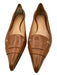Casadei Shoe Size 9 Brown Leather Contrast Stitching Pointed Toe Flats Brown / 9