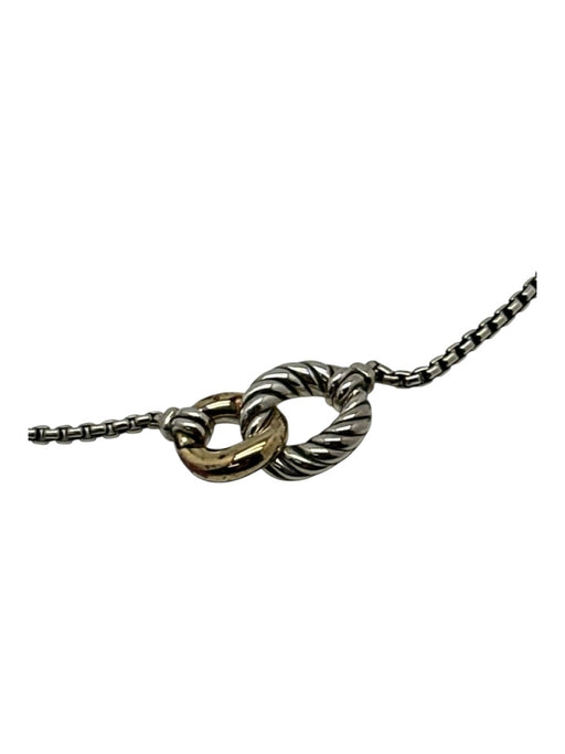 David Yurman Silver & Gold 925 & 18K Box Chain Cable Lobster Clasp Necklace Silver & Gold