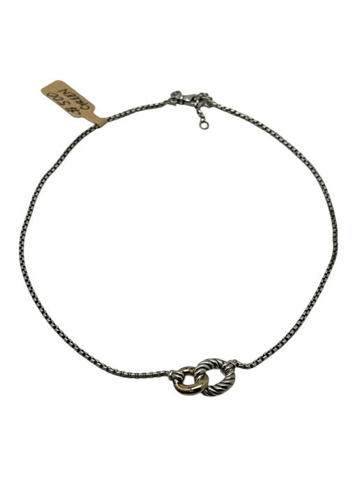 David Yurman Silver & Gold 925 & 18K Box Chain Cable Lobster Clasp Necklace Silver & Gold