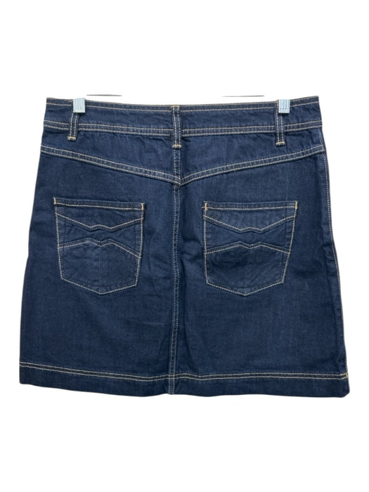 Free People Size 29 Dark Wash Cotton Denim Butterfly Contrast Stiching Skirt Dark Wash / 29