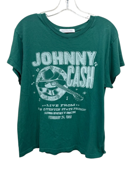 Daydreamer Size M Green & White Cotton Crew Neck T Shirt Top Green & White / M