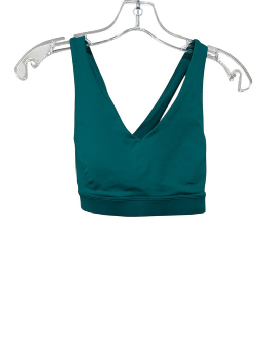 Lululemon Size 2 Teal Green Nylon Blend Criss Cross Back V Neck Sports Bra Bra Teal Green / 2