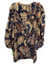 Ulla Johnson Size 2 Navy Blue, Gold, Rust Red Silk Floral Long Sleeve Dress Navy Blue, Gold, Rust Red / 2
