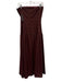 Seven Wonders Size Small Brown Red Cotton Strapless Darted Gathered Midi Dress Brown Red / Small