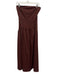 Seven Wonders Size Small Brown Red Cotton Strapless Darted Gathered Midi Dress Brown Red / Small