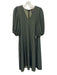 Stine Goya Size Small Light & Dark Green Polyester Blend Short Puff Sleeve Dress Light & Dark Green / Small