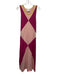 Victor Glemaud Size Medium Pink & Magenta Sleeveless Diamond Print Midi Dress Pink & Magenta / Medium