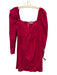 Reformation Size 8 Raspberry Red Cotton Blend Long puff sleeve Gathered Dress Raspberry Red / 8