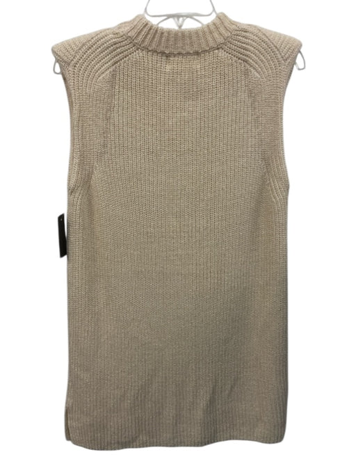 Mable Size Medium Cream White Acrylic Blend Sleeveless Knit Side Slit Dress Cream White / Medium