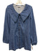 Zara Size Medium Dark Wash Cotton Blend Long Sleeve Oversize Collar Dress Dark Wash / Medium