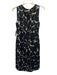 Lanvin Size 38 Black & White Silk Sleeveless Floral Print Back Zip Dress Black & White / 38