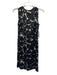 Lanvin Size 38 Black & White Silk Sleeveless Floral Print Back Zip Dress Black & White / 38