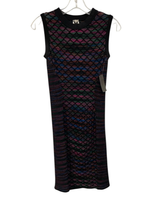M Missoni Size Est Small Black & Multi Sleeveless Heathered Stripe Mesh Dress Black & Multi / Est Small