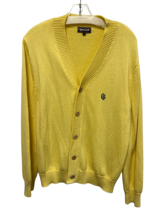 Quiet Golf Size Large Yellow Cashmere Blend Long Sleeve Button Front Sweater Yellow / Large