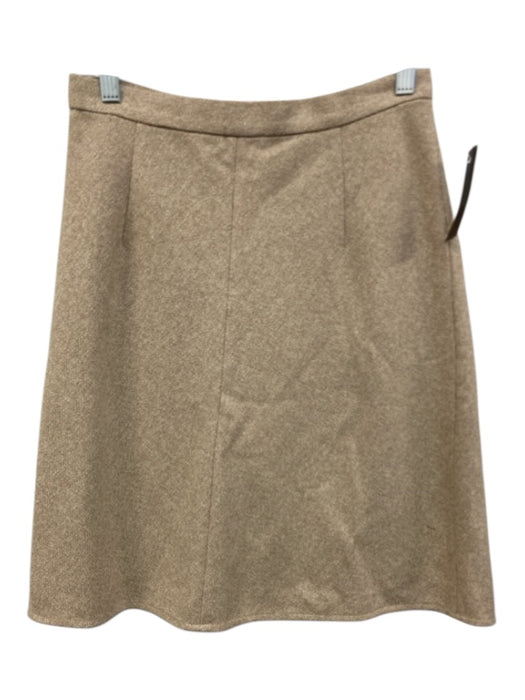 Valentino Boutique Size 8 Beige Wool Blend Back Zip Paneled Flare Skirt Beige / 8