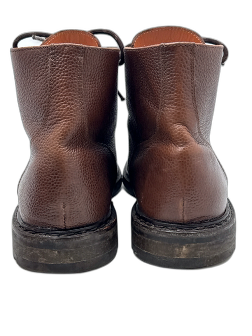 Suitsupply Shoe Size 45 Brown Leather Lace Up Ankle High Stacked Heel Boots Brown / 45