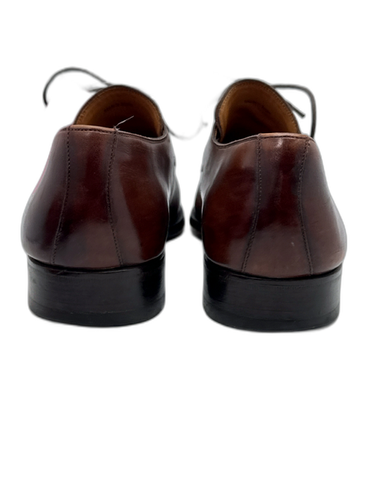 Magnanni Shoe Size 11.5 Brown Leather Ombre Low Top Lace Up Men's Shoes Brown / 11.5