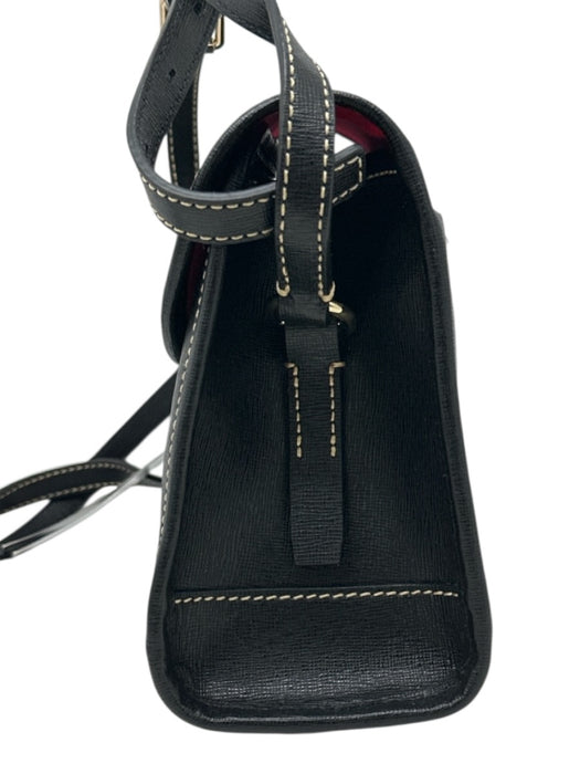 Dooney & Bourke Black Coated Canvas Flap Crossbody Bag Black / Small