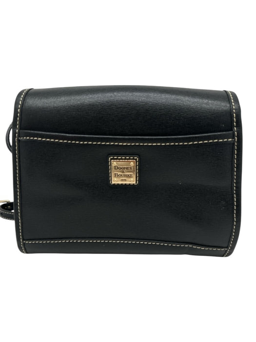Dooney & Bourke Black Coated Canvas Flap Crossbody Bag Black / Small