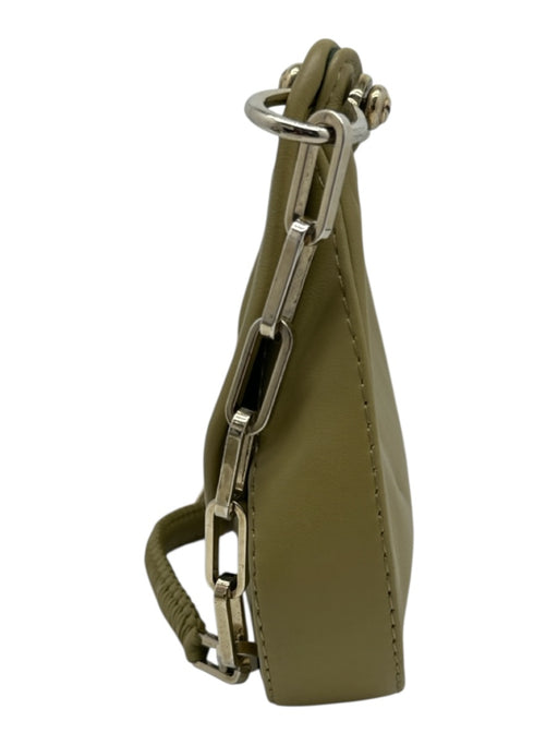 Callista Beige Green Leather Flap Crossbody Bag Beige Green / XS